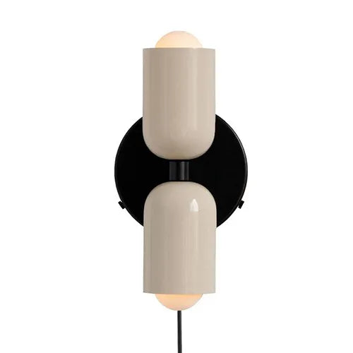 Middeleeuwse crème wind dubbele koppen slaapkamer bedlamp franse wandlamp