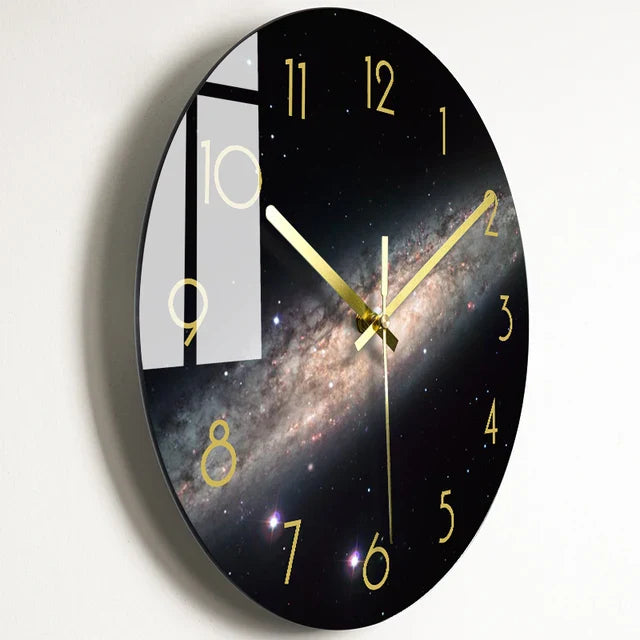 TimelessUniverse - glazen wandklok met tandwielmechanisme