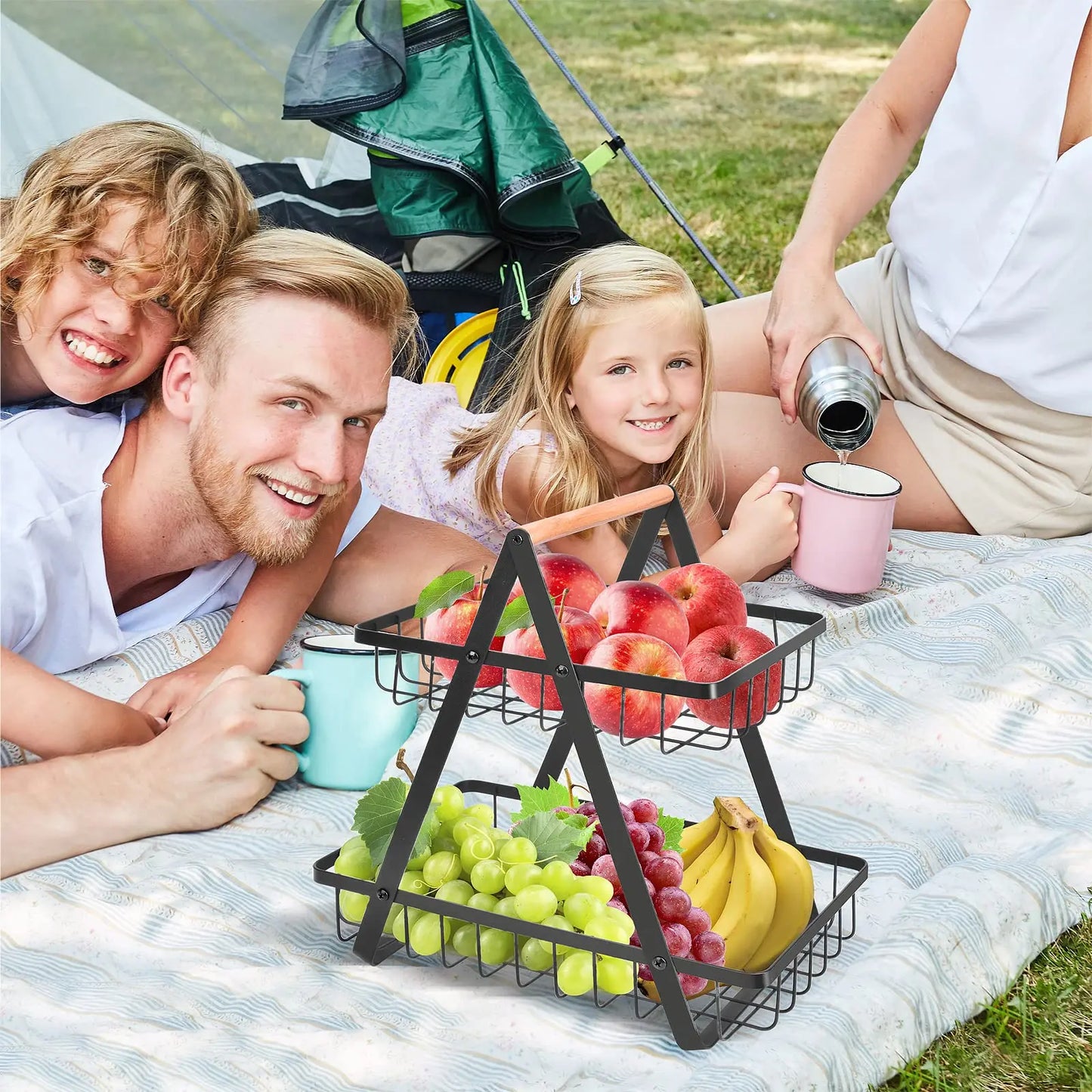 Fruitcascade - fruitmand van 3 niveaus
