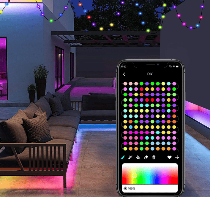 Slimme regenboog LED permanent decoratief licht