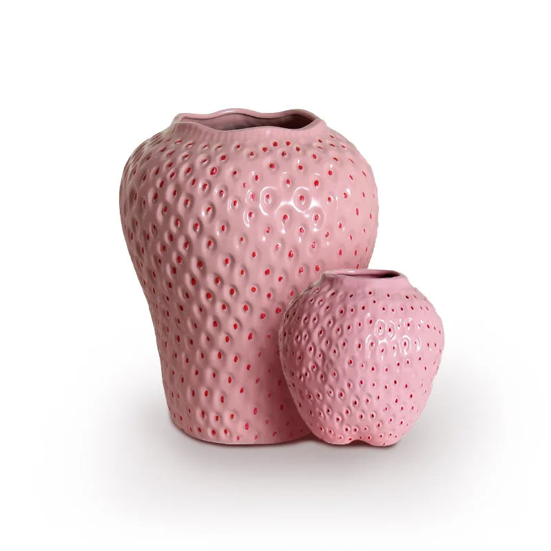 WhimsyBerry - keramische vaas met aardbeien