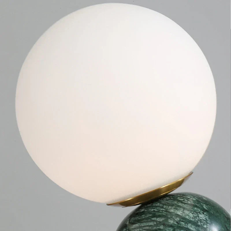 MarmerGlans | ronde glazen lamp van marmer