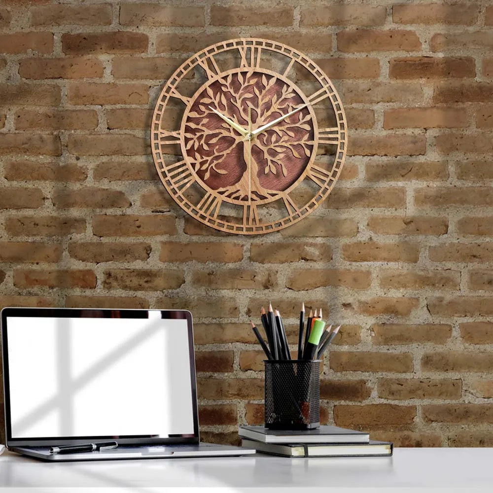 Racines anciennes | horloge murale en bois