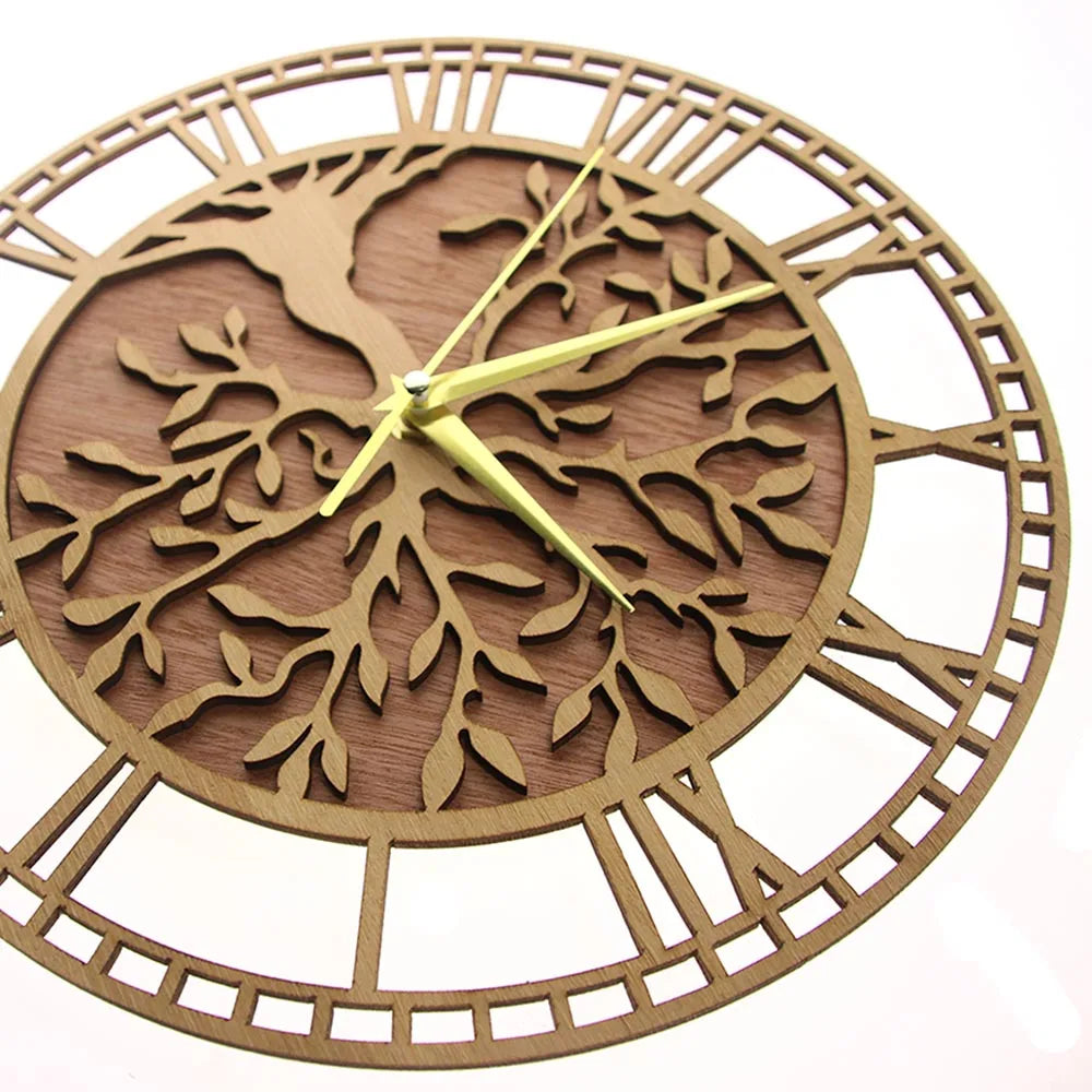 Racines anciennes | horloge murale en bois