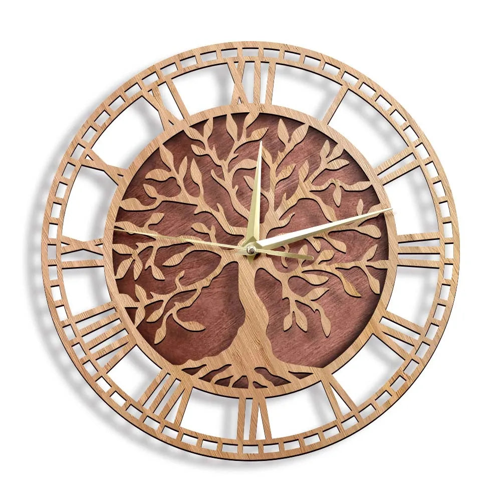 Racines anciennes | horloge murale en bois