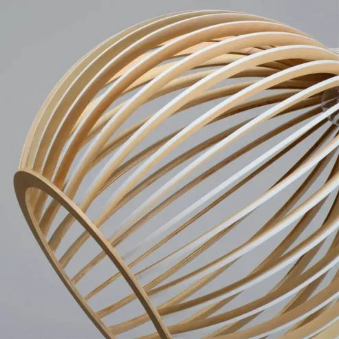 Scandinavische houten vogelkooilamp, japanse creatieve houten hanglamp
