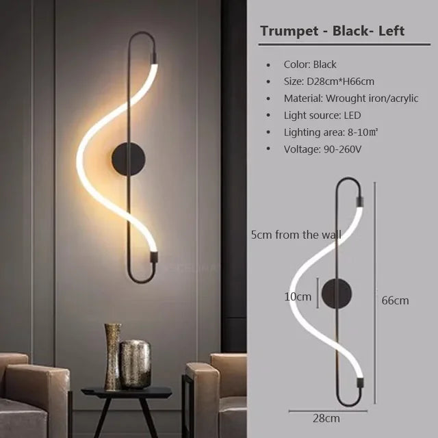 SleekShine - moderne ijzeren wandlamp