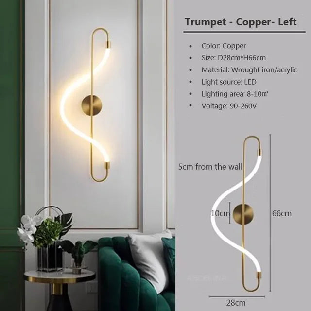 SleekShine - moderne ijzeren wandlamp