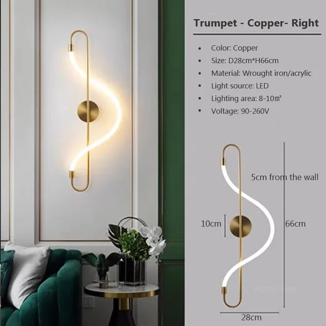 SleekShine - moderne ijzeren wandlamp