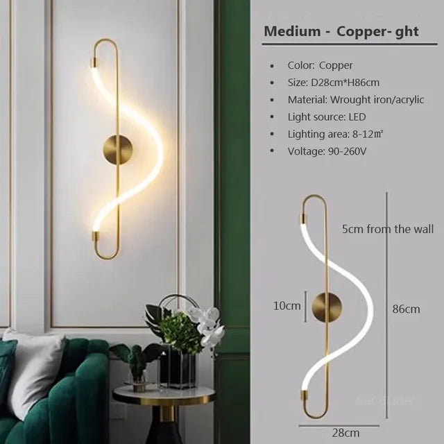 SleekShine - moderne ijzeren wandlamp