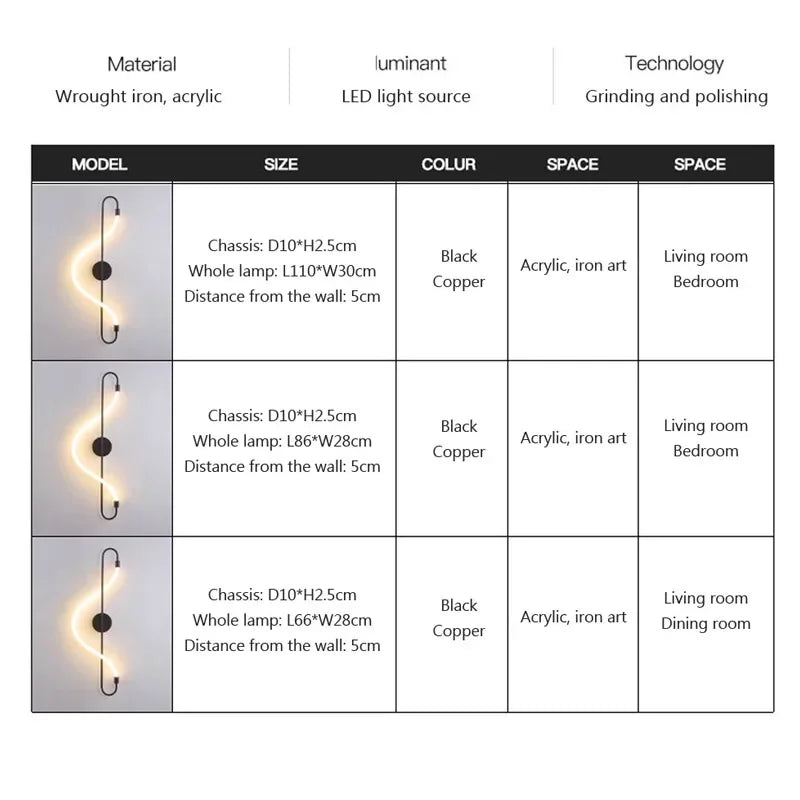 SleekShine - moderne ijzeren wandlamp
