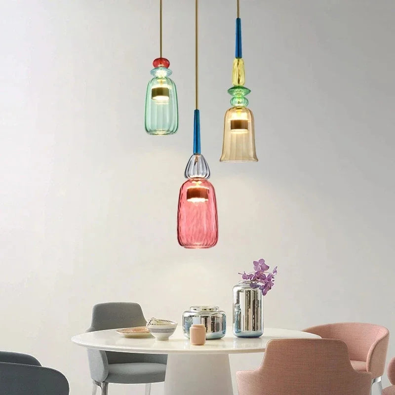 UrbanSimplicity - hanglampen met gekleurd glas