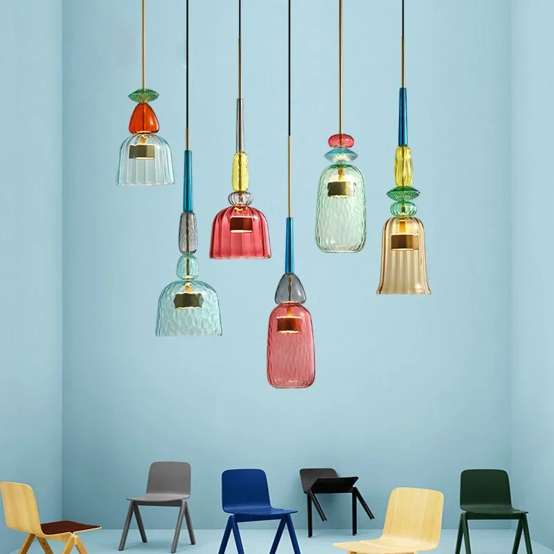UrbanSimplicity - hanglampen met gekleurd glas