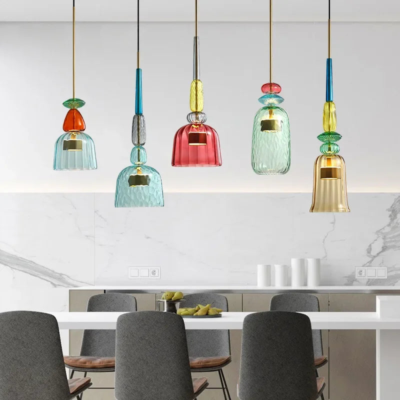 UrbanSimplicity - hanglampen met gekleurd glas