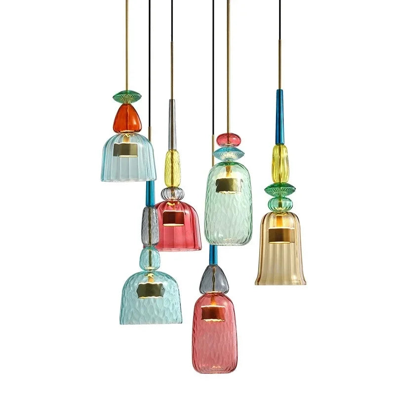 UrbanSimplicity - hanglampen met gekleurd glas