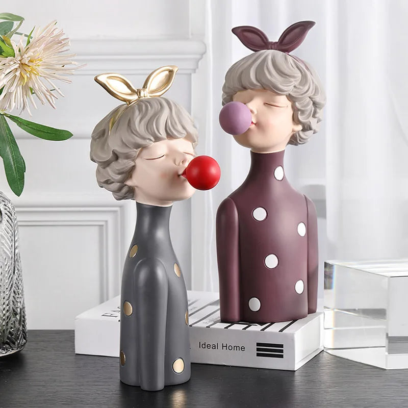 Gum diva sculptuur - kauwgom meisje standbeeld