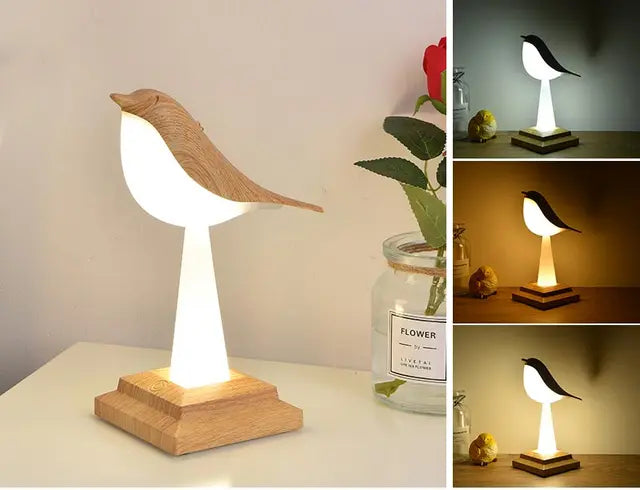 PlumeIlluminate - ekster vogel tafellamp