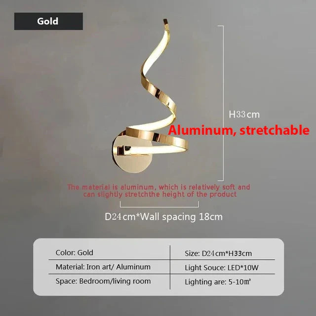 SpiralGlow - spiraalvormige led-wandlampen