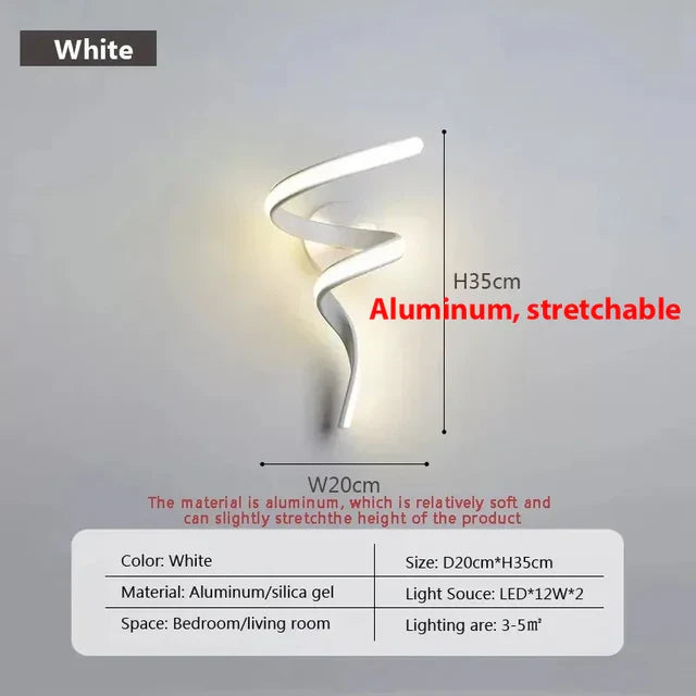 SpiralGlow - spiraalvormige led-wandlampen