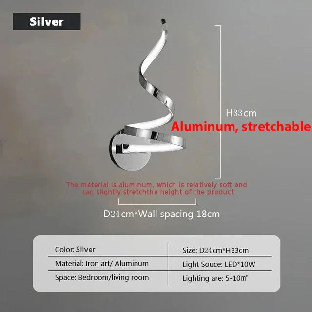 SpiralGlow - spiraalvormige led-wandlampen