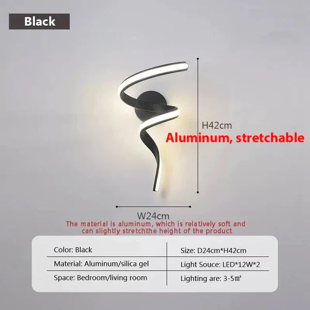 SpiralGlow - spiraalvormige led-wandlampen