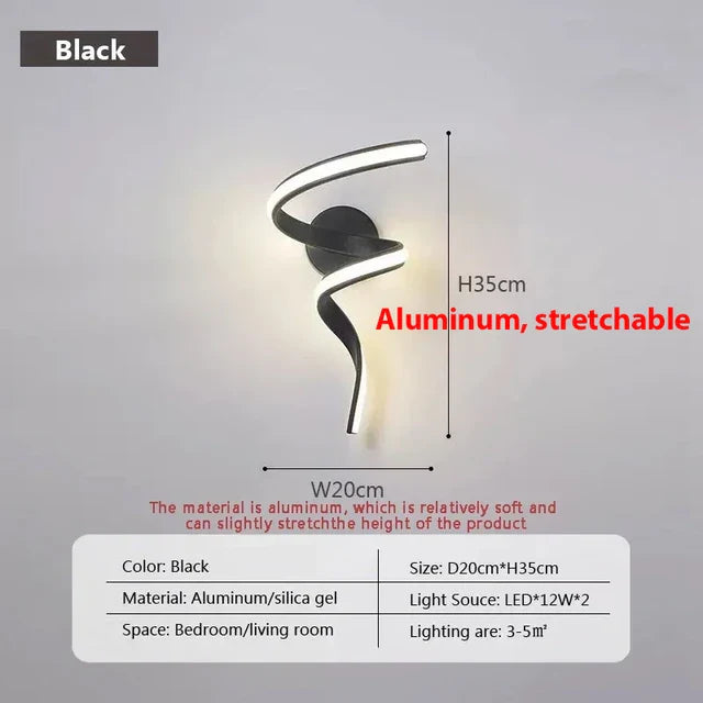 SpiralGlow - spiraalvormige led-wandlampen