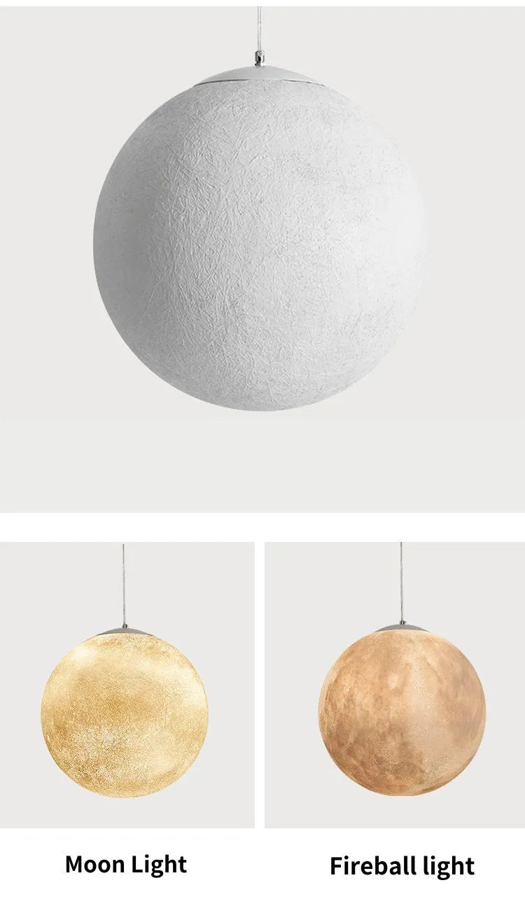 Eenvoudige maanhanglampen in scandinavische stijl