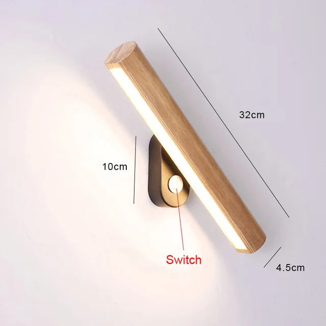 Woodglow - led slaapkamerwandlamp gemaakt van hout