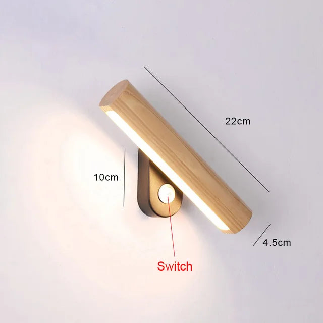 Woodglow - led slaapkamerwandlamp gemaakt van hout