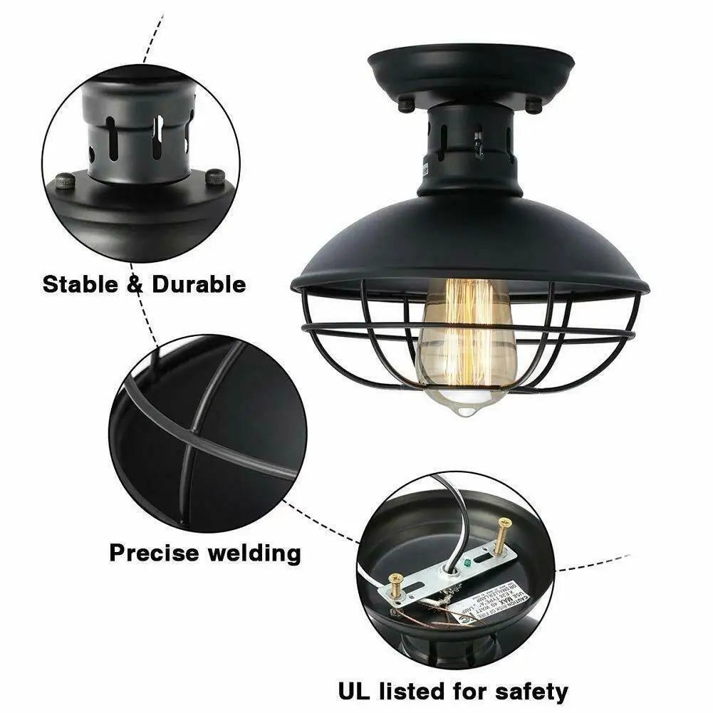 Noirluxe - industriële vintage plafondlamp