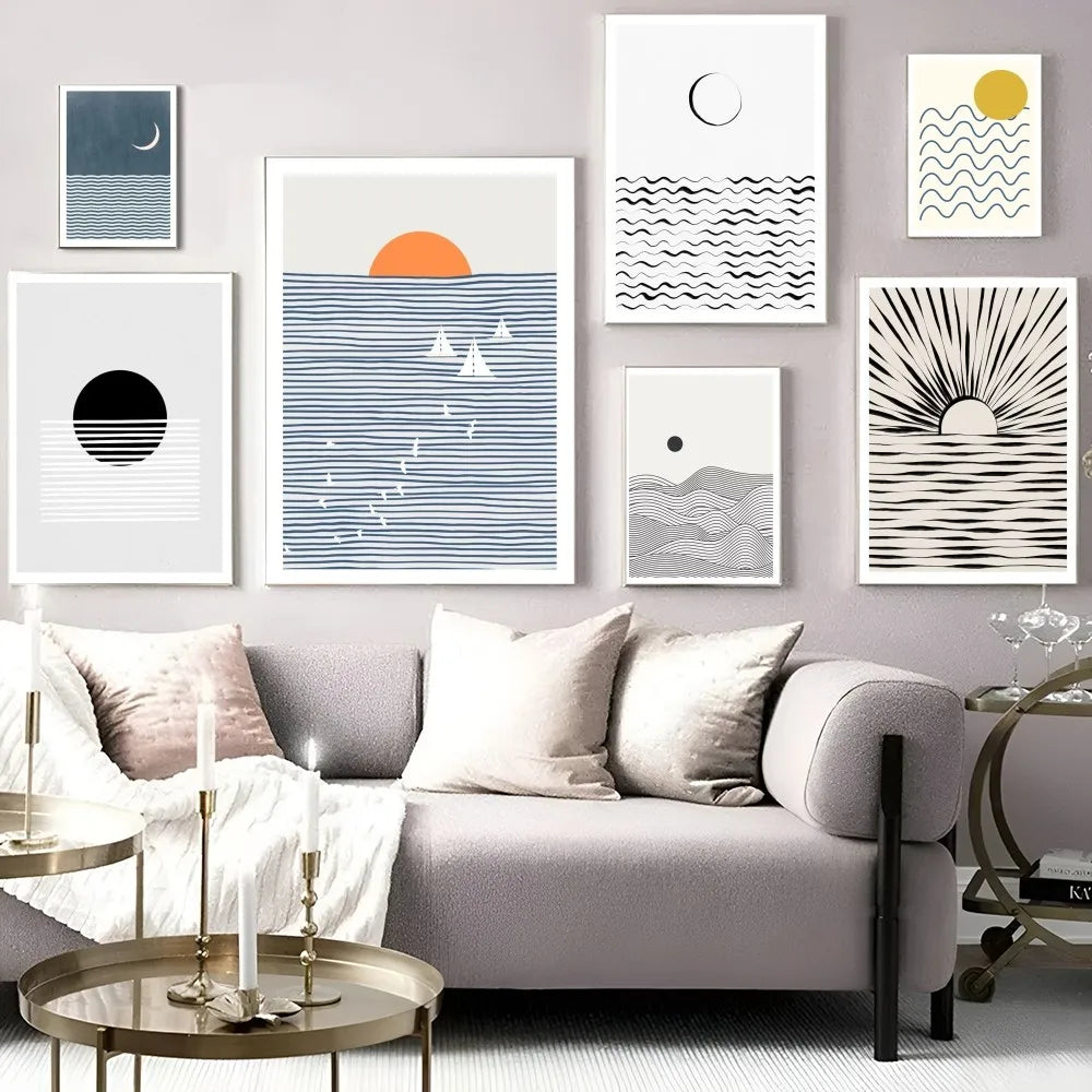 Moontide | ocean wave klebeposter kunst