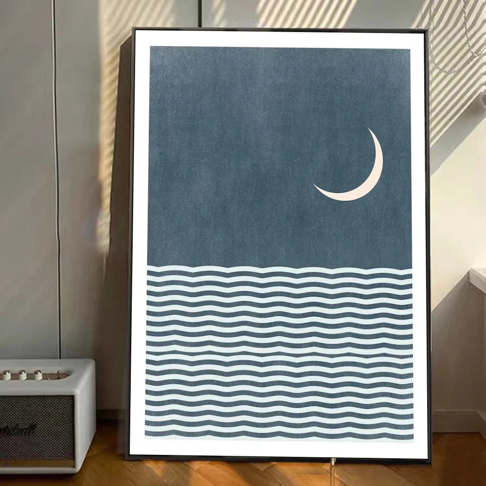 Moontide | ocean wave klebeposter kunst