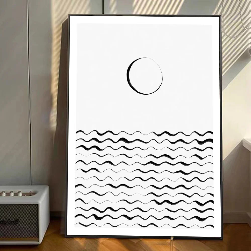 Moontide | ocean wave klebeposter kunst