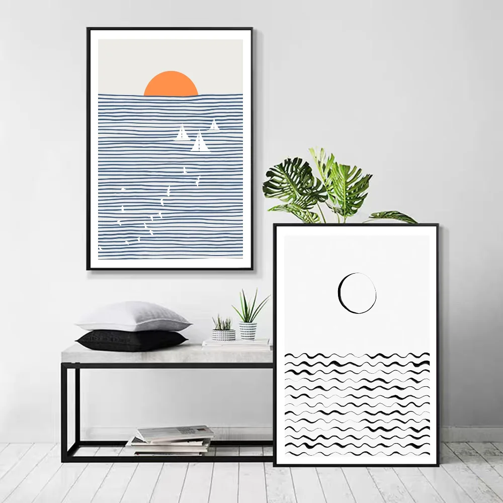 Moontide | ocean wave klebeposter kunst