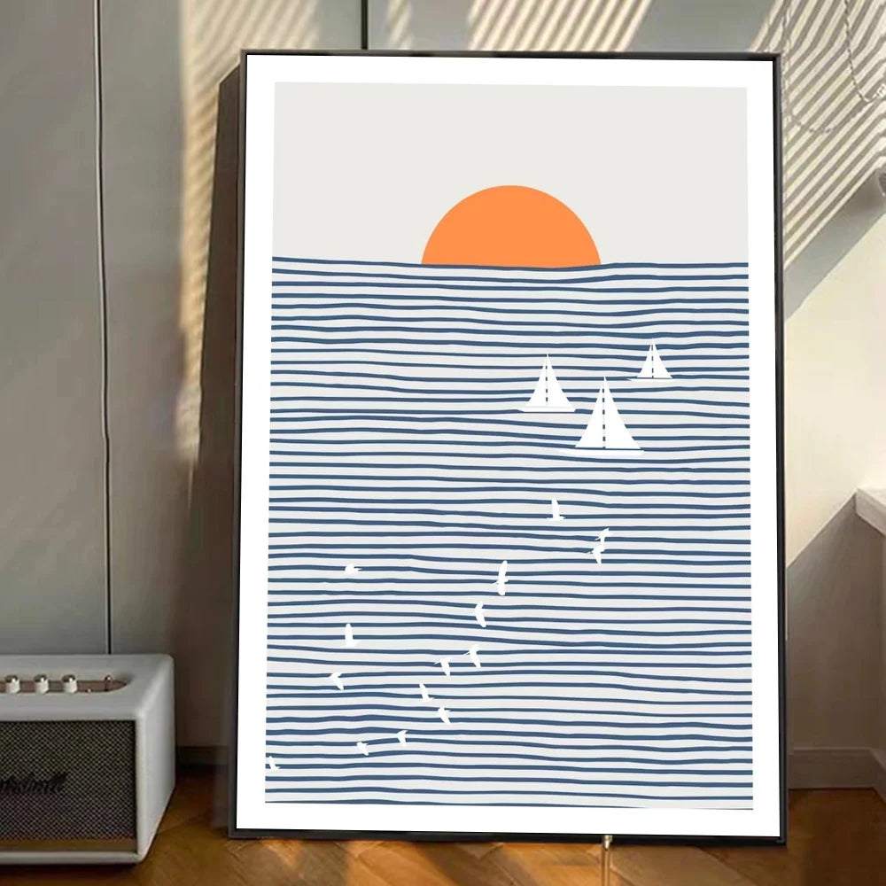 Moontide | ocean wave klebeposter kunst