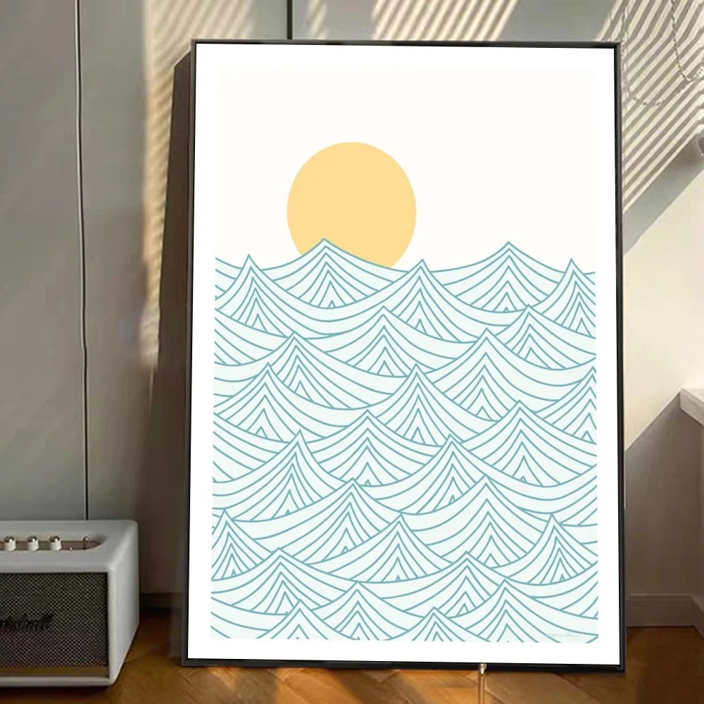Moontide | ocean wave klebeposter kunst