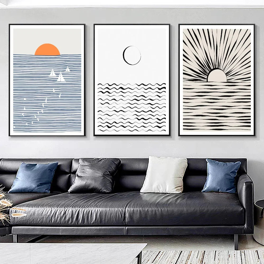 Moontide | ocean wave klebeposter kunst