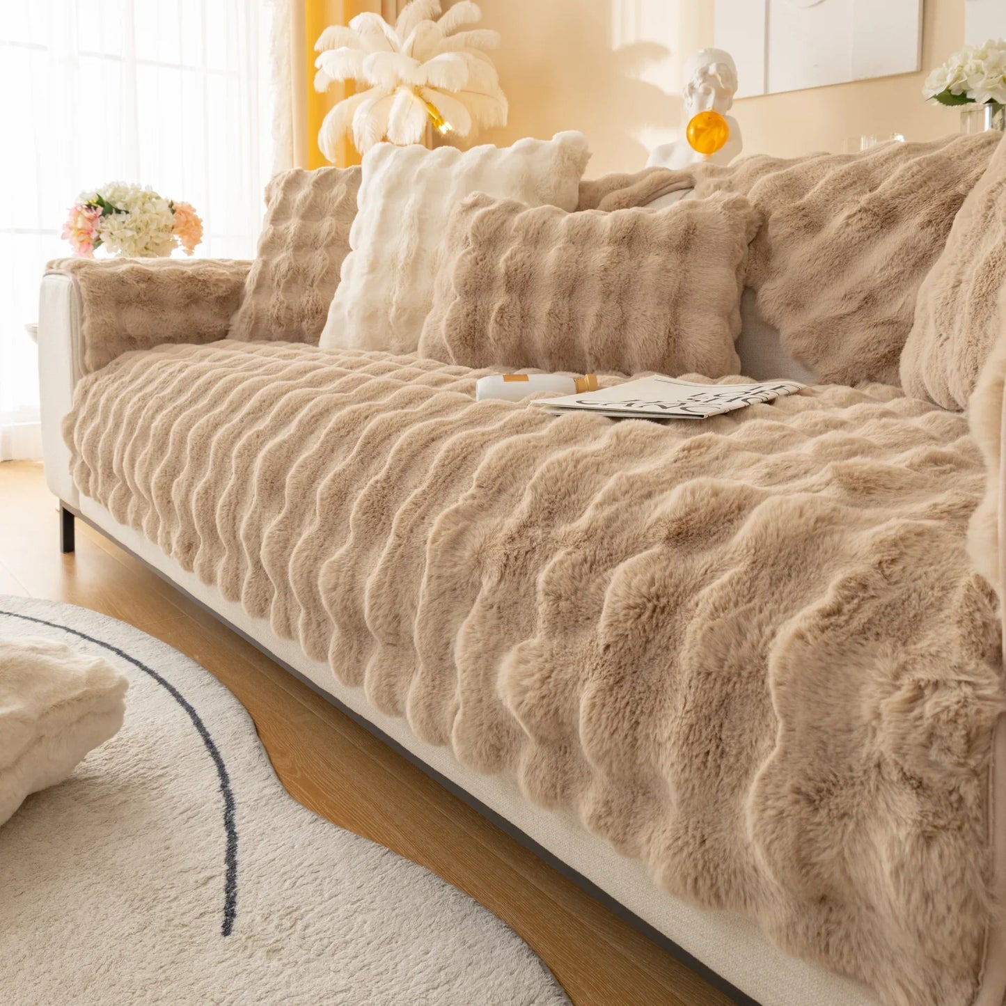 WarmEmbrace | sofahoes van pluche konijnenbont