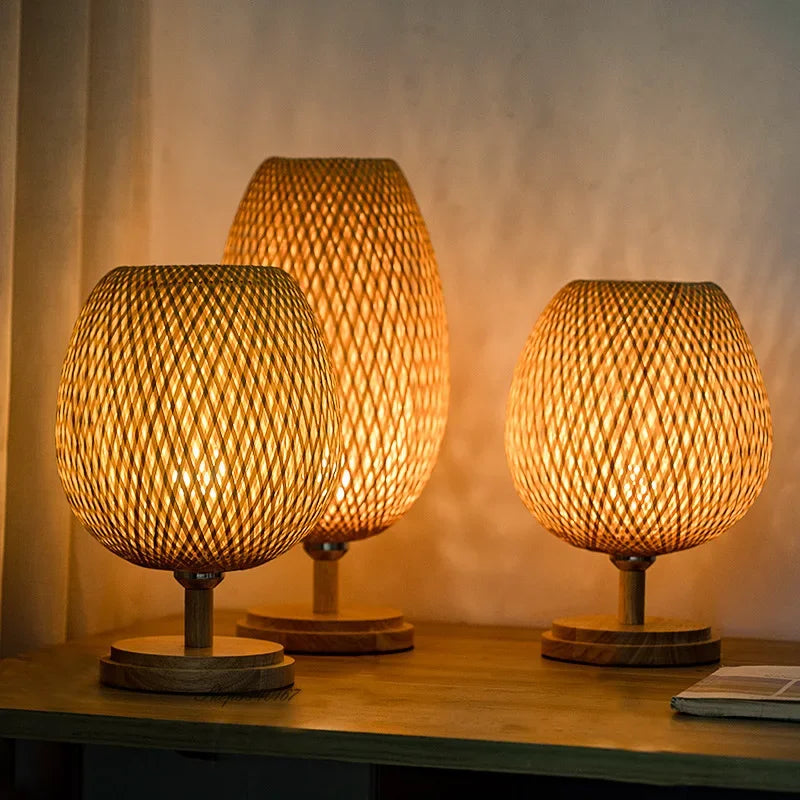 AntiqueBamboo - vintage bamboe tafellamp