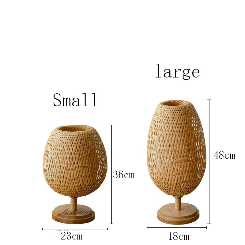 AntiqueBamboo - vintage bamboe tafellamp