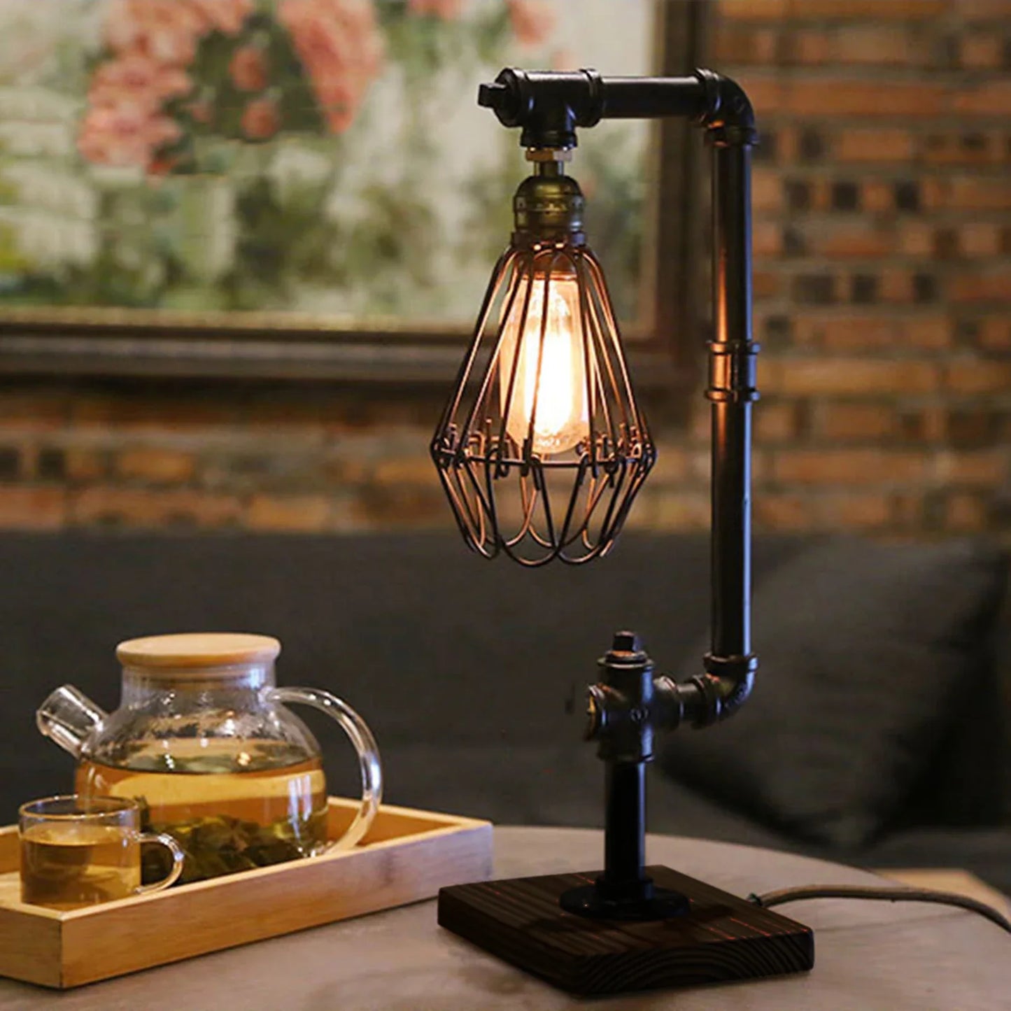 Vintageessence - vintage metalen tafellamp