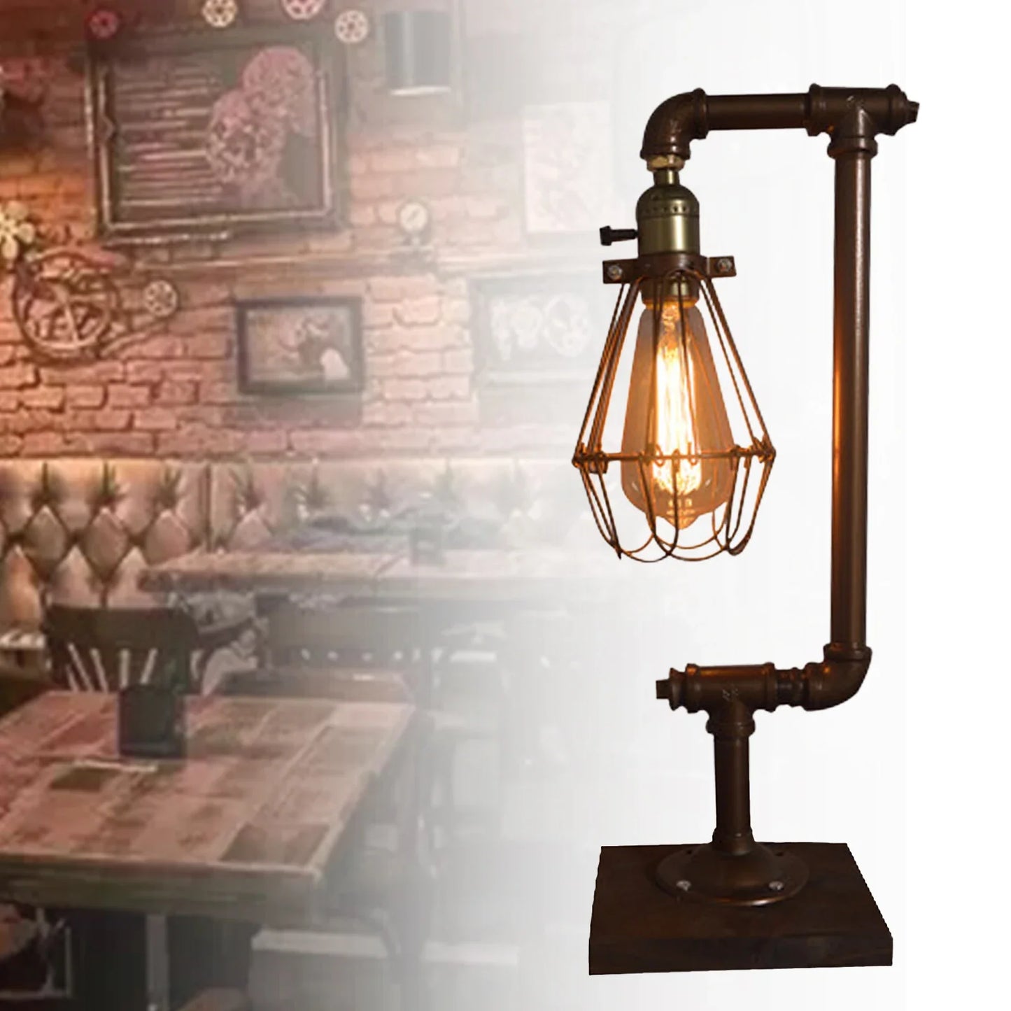 Vintageessence - vintage metalen tafellamp