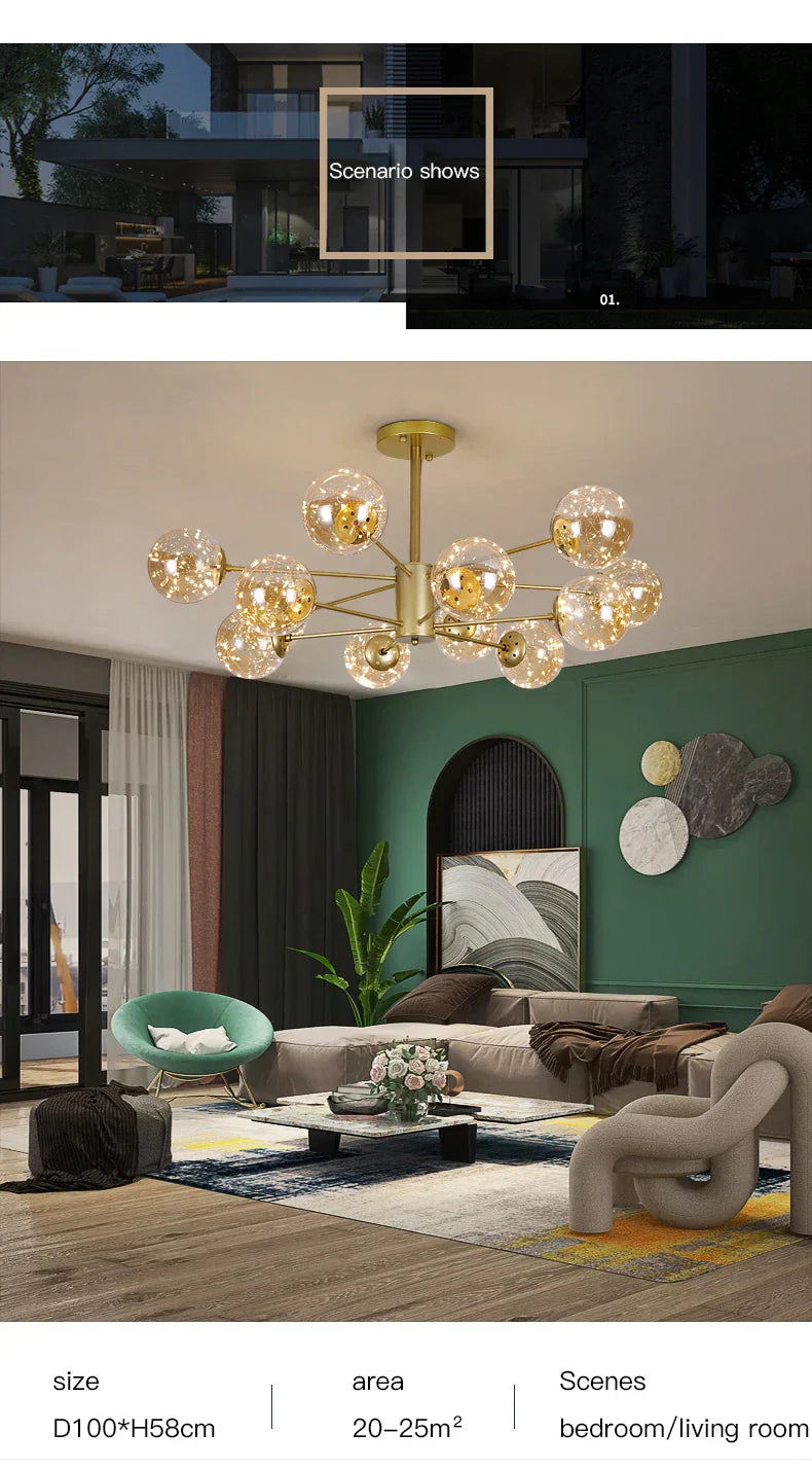 Nobleluminance - kroonluchter met glazen bol