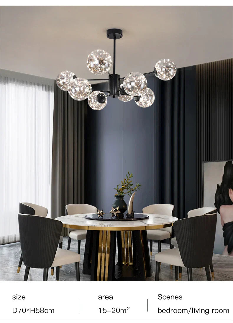 Nobleluminance - kroonluchter met glazen bol