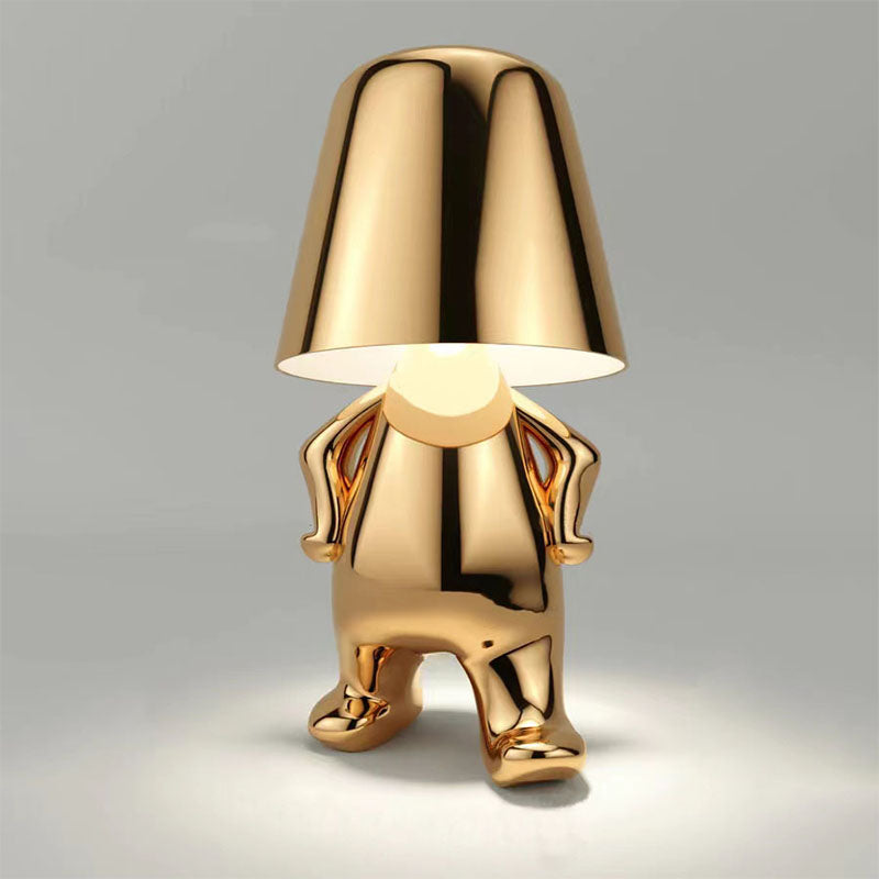 Plankglow | gouden man tafellamp