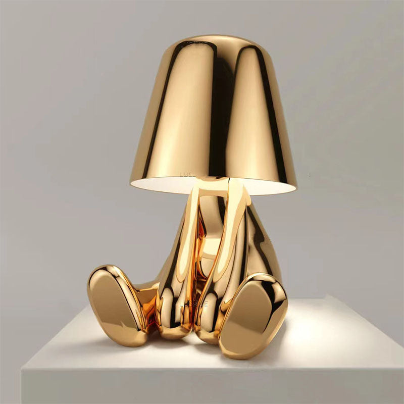 Plankglow | gouden man tafellamp