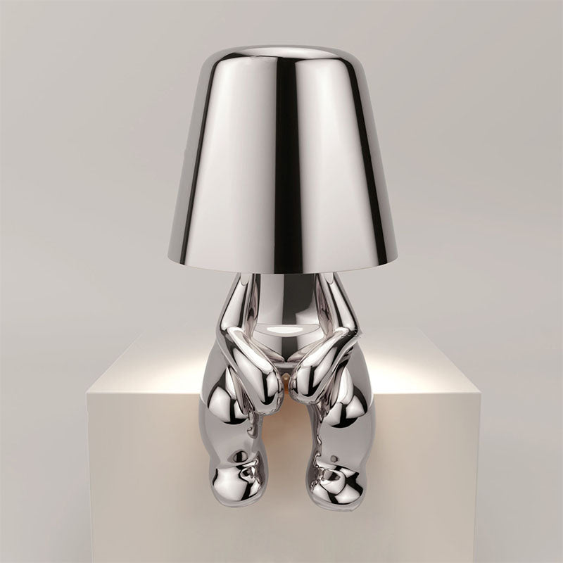 Plankglow | gouden man tafellamp
