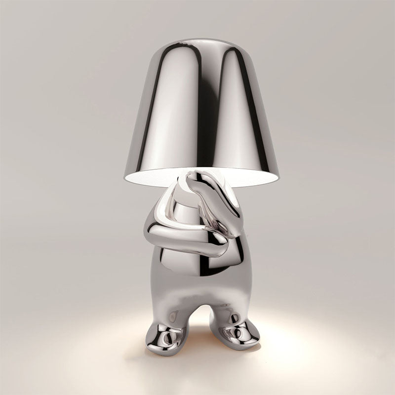 Plankglow | gouden man tafellamp