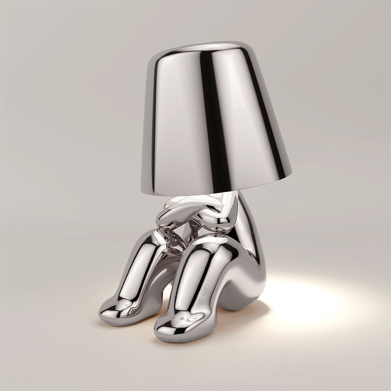 Plankglow | gouden man tafellamp