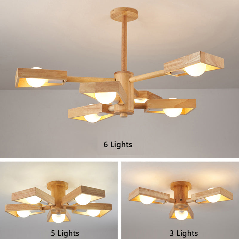 Noordse houten kroonluchter